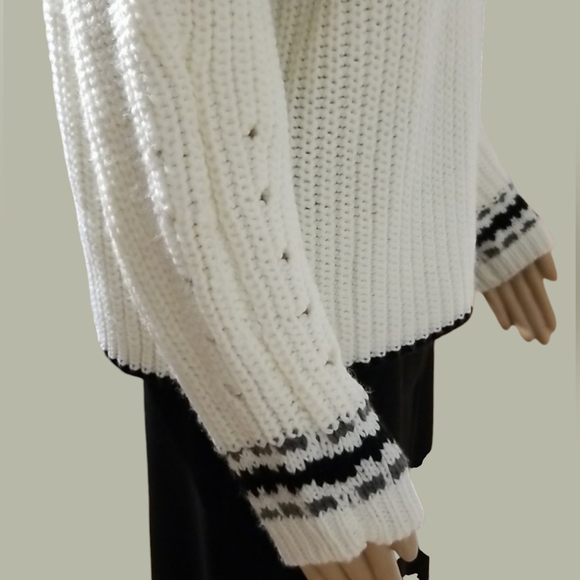 Anthropologie John + Jenn Chunky-knit Sweater Cardigan / Sz XS / Off-white - Picture 9 of 17